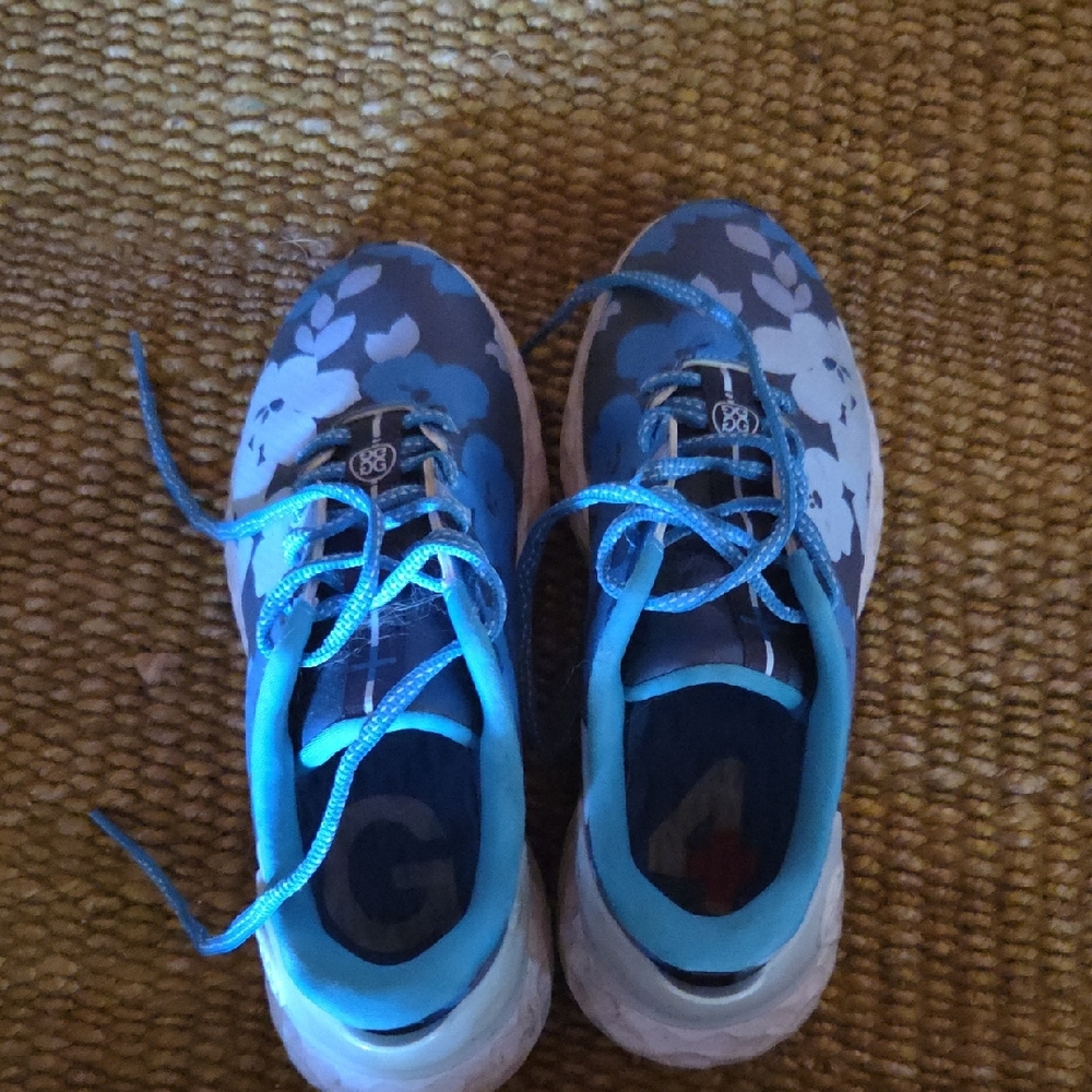 G/FORE Blue Floral Kids Sneakers